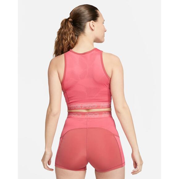 NEW Nike Pro Dri-Fit Cropped Training Tank Sports Bra Women’s XL DX0061-655 - Picture 2 of 9